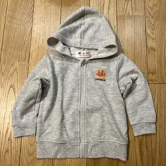 アンパンマン フード付きジップアップパーカー 90cm グレー