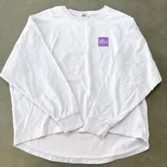 CAMP7 ロゴプリント ロンT パープル M