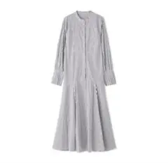 【美品】ストライプ 長袖シャツワンピース