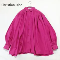 ChristianDior ピンタック シャツブラウス バルーン袖 綿 Mのサムネイル