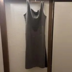 チェック ノースリーブ ロングワンピース