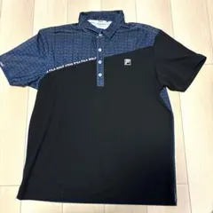 FILA GOLF メンズ 半袖ポロシャツ ブラック 3L