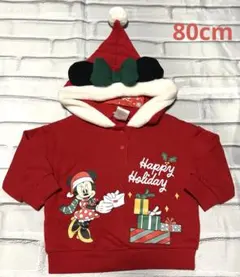 ミニー サンタ クリスマス パーカー 80cm ディズニー 長袖　トレーナー