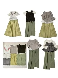 【02】M〜Lサイズまとめ売り　コーデ売り　カジュアル　春秋夏服6点
