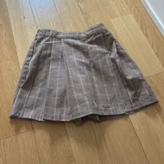 UNIQLO チェック柄スカート風パンツ 140