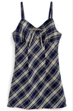 Grl チェック柄リボンキャミミニワンピース　Sサイズ　dk1292