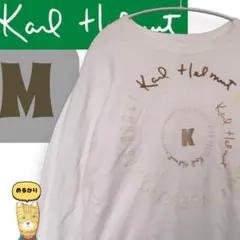 90s カールヘルム PINK HOUSE ロゴ スウェット M ホワイト 古着