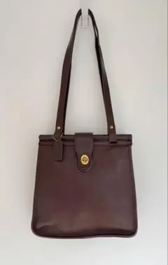 【希少デザイン】ヴィンテージ オールドコーチ レザーバッグ ダークブラウン