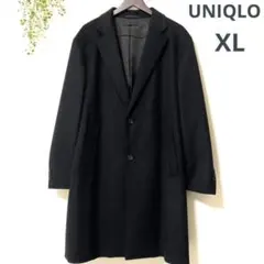 【美品】UNIQLO ユニクロ ウールカシミヤチェスターコート ブラック XL