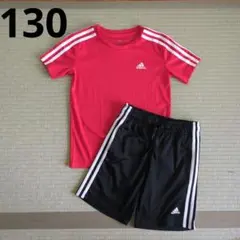 adidas アディダス 130cm ジャージ上下セット 半袖 ハーフパンツ