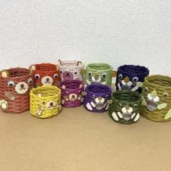 小物入れ　ペン立て　インテリア　エコクラフト　ハンドメイド　10点セット