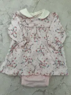 コンビミニ　ベビーワンピース　ピンク花柄