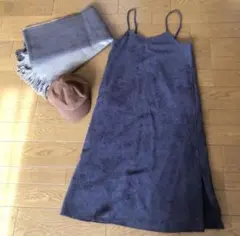 コーデュロイキャミロングワンピース