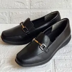 【美品✨】fuwaraku スニーカーパンプス 黒 24cm インヒール