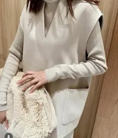 ミラオーウェン　ベスト　ベージュ