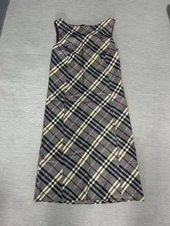 【美品】BURBERRY チェック柄 ノースリーブワンピース 36