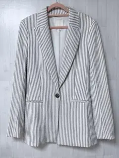 【H&M】✳︎未使用✳︎テーラードジャケット（ストライプ）　サイズEUR32