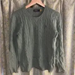 Polo Ralph Lauren ケーブルニットセーター M 緑　グリーン