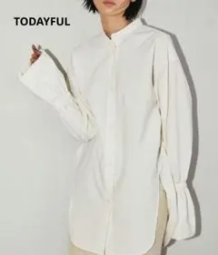 TODAYFUL ギャザースリーブタイプライターブラウス