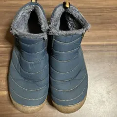 ネイビー キルティング ムートンブーツ
