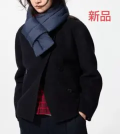 新品　ヒートテックライニングパデッドマフラー 　ネイビー