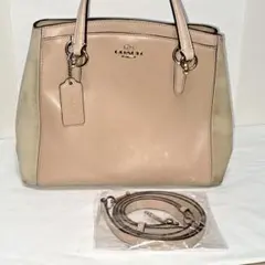 コーチCOACH ベージュ ハンドバッグ ショルダーストラップ付き