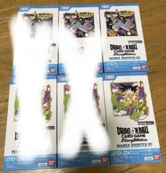 未開封ドラゴンボールカードBOX マンガブースター01&02 テープ付4箱