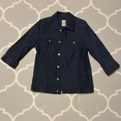 ⭐️ダークブルー デニムジャケット メンズ 七分 L 春 秋