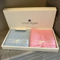 【新品・未使用】courrèges ハンカチ2枚セット　ピンク　ライトブルー