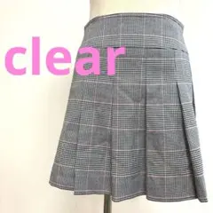 クリアclearグレーチェック柄 プリーツスカート サイズFのサムネイル