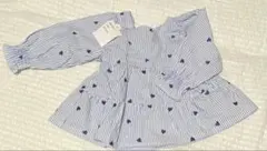 ハート柄バルーンスリーブシャツ 90