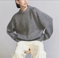 BEAUTY&YOUTH モヘアブレンドラメニットプルオーバー　グレー　ニット