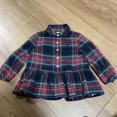 Ralph Lauren チェック柄 フリルシャツ 12M