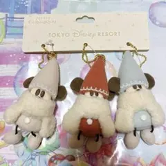 ①ぬいぐるみチャーム3個セット 2025年ディズニー・クリスマス　リルリンリン