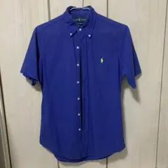 Ralph Lauren ラルフローレン 半袖シャツ S ブルー ボタンダウン