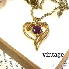 ヴィンテージ　ハート　ゴールドネックレス