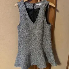 リランドチュール 裾フレア ツイード ミニワンピース ジャンスカ 0サイズ