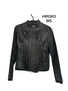 HIROKO BIS ブラックレザージャケット　羊革　9号