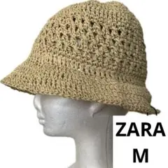 新品　ZARAザラ　クロシェハット　ライトベージュのサムネイル