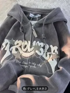 グレー コーデュロイ パーカー Mサイズ