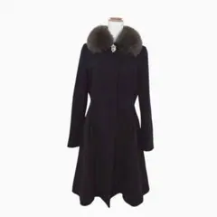 アプワイザーリシェ 5WAY 着脱リアルファー フードコート S 紺 ノーカラー アプワイザーリッシェ Apuweiser-riche フードファー付5WAY