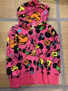 ディズニー ミニー 総柄 ジップパーカー キャラクター M
