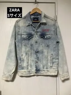 ZARA バックプリント　デニムジャケット　Sサイズ