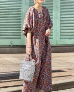 【美品】グリーンレーベルリラクシング CFC ボリューム スリーブ ワンピース