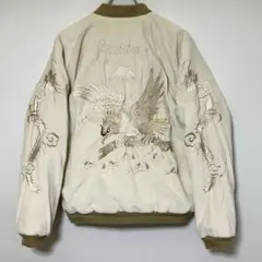 テーラー東洋 別珍 リバーシブル スカジャン 白鷲×黒虎顔/Lサイズ