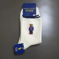 Polo Ralph Lauren ポロベア刺繍ソックス アイボリー