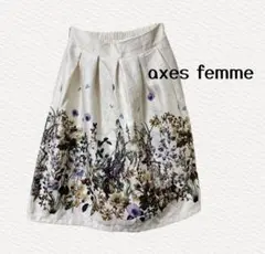 axes femme アクシーズファム　ジャガードパネルフラワー　スカート