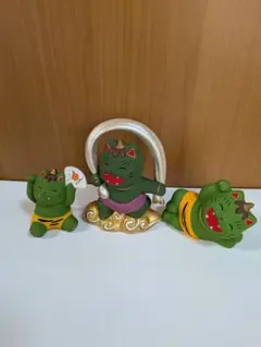 307 薬師窯　招き猫　風神　小鬼　3匹セット