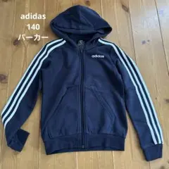 adidas フード付きパーカー J (140cm) ネイビー