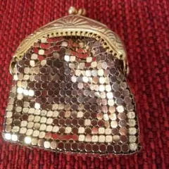 昭和レトロ　ゴールドメタルスパンコールコインケース